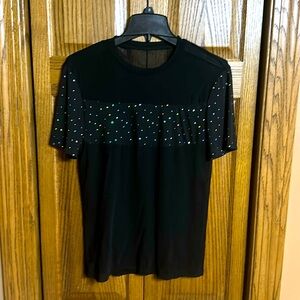Men’s SHEIN Black Metallic Sheer Shirt - Small